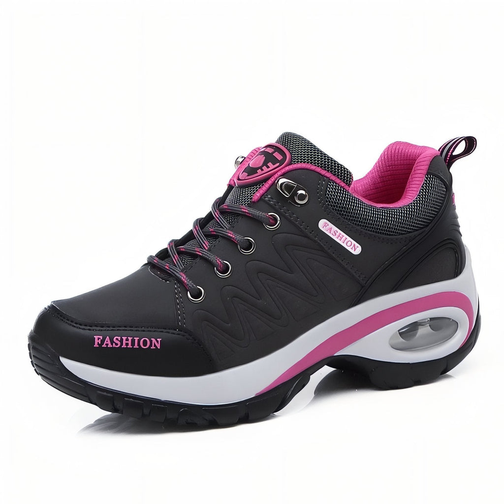 Basket Confortable Marche Femme rose et noir