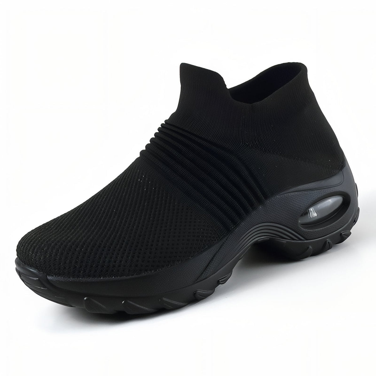 Basket de Marche Femme Sans Lacet noir