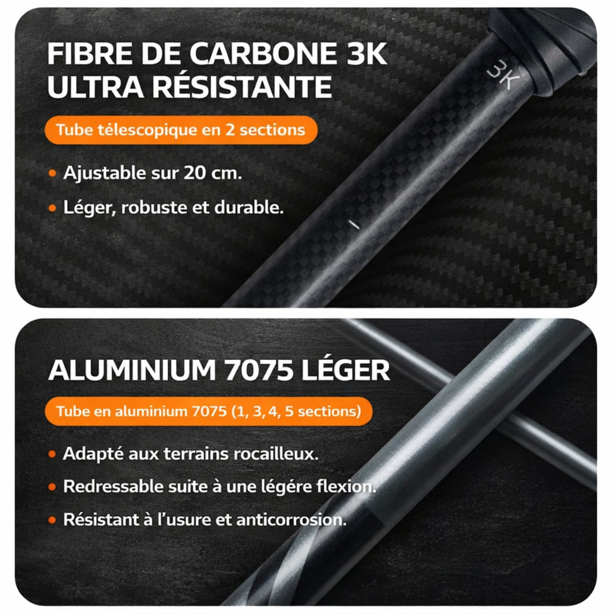 Bâton de Randonnée Pliable Carbone — photo 8
