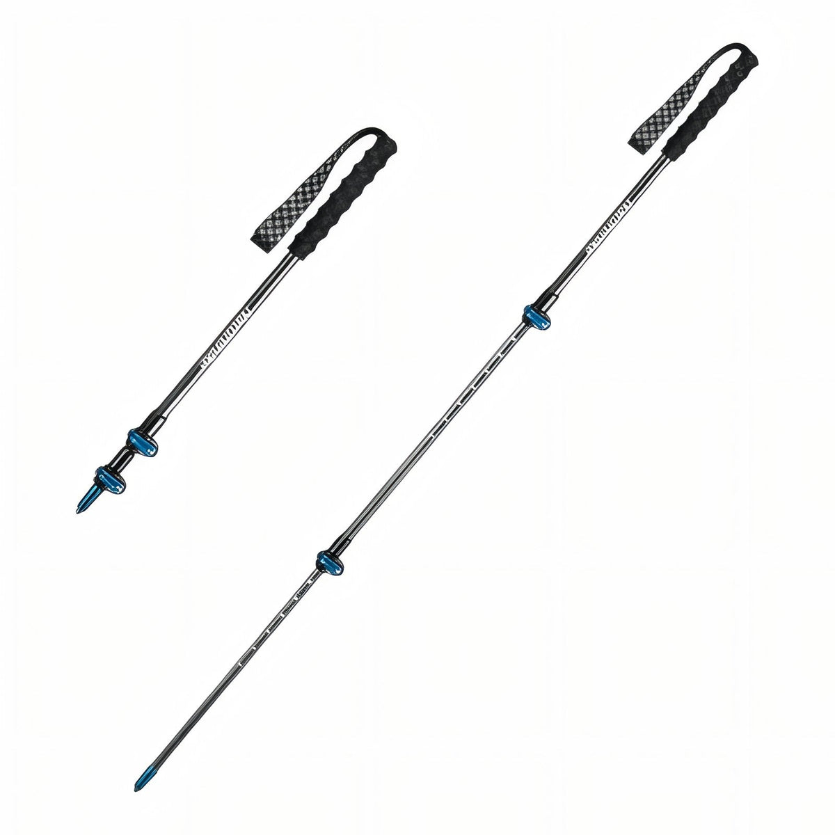 Bâton de Randonnée Télescopique Carbone bleu et noir