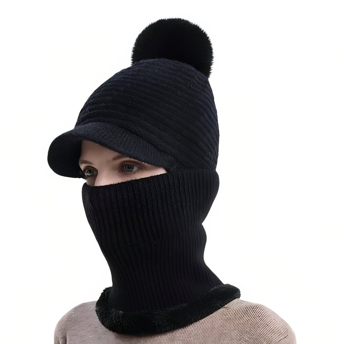 Bonnet Casquette Echarpe noir