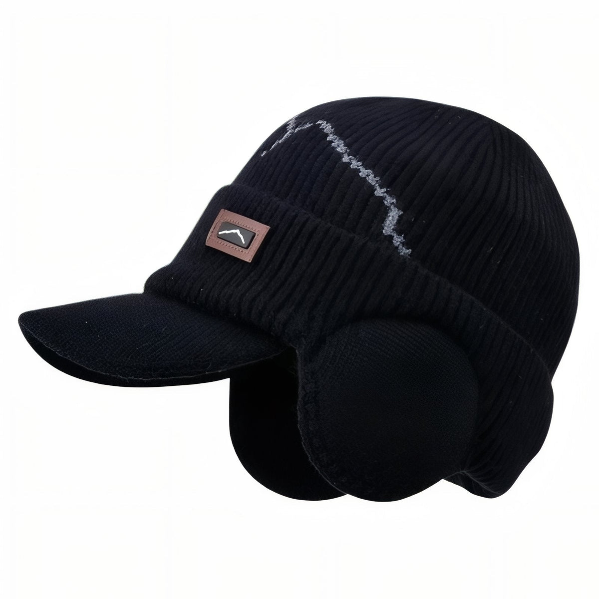 Bonnet Casquette Hiver Homme noir ébène