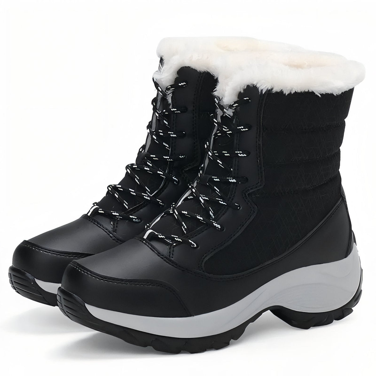 Bottes Randonnée Neige Femme noir et blanc