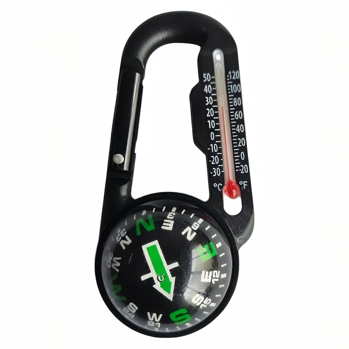 Boussole Mousqueton noir et vert