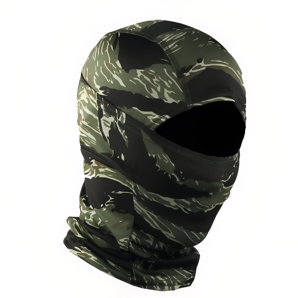 Cagoule Camouflage Militaire vert foncé et noir