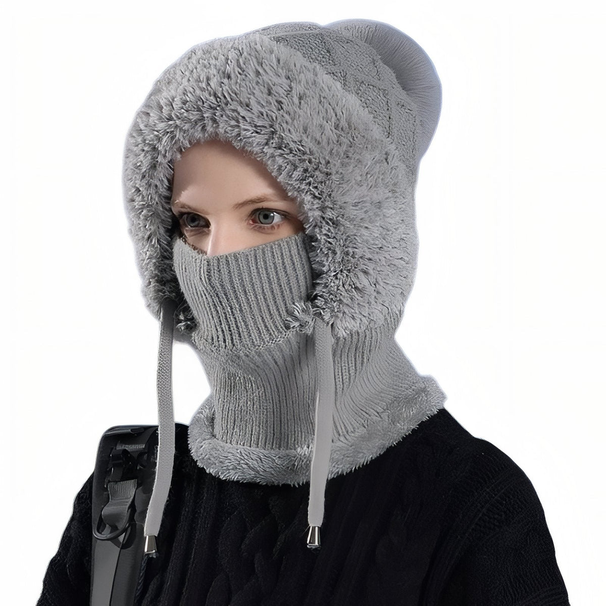 Cagoule Femme Hiver gris clair