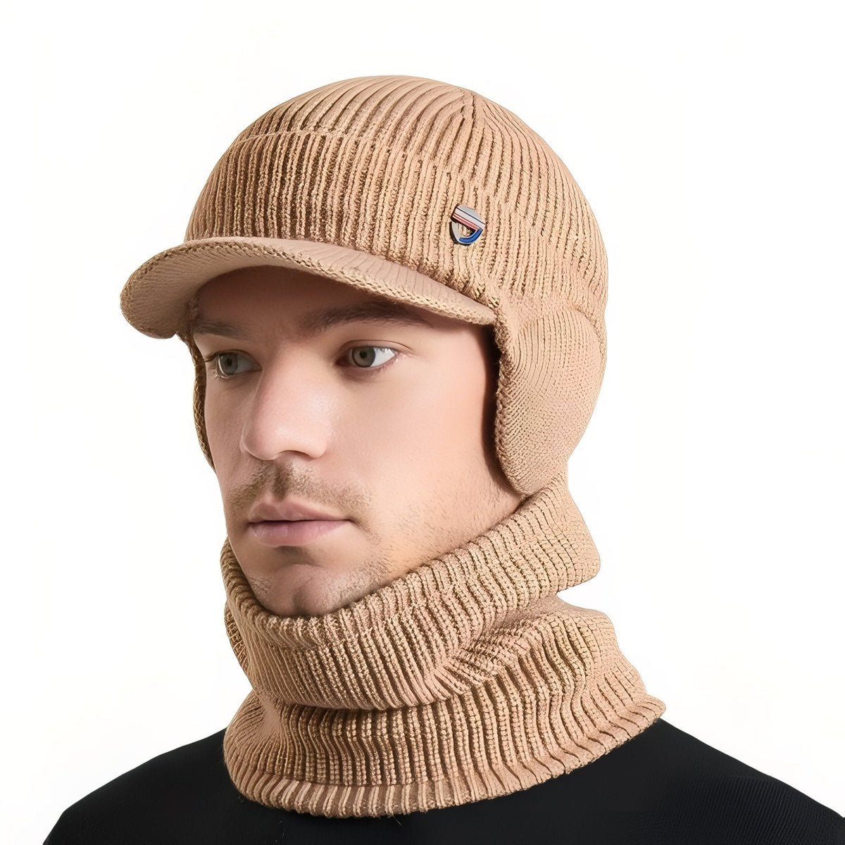 Casquette Cagoule Hiver Homme beige