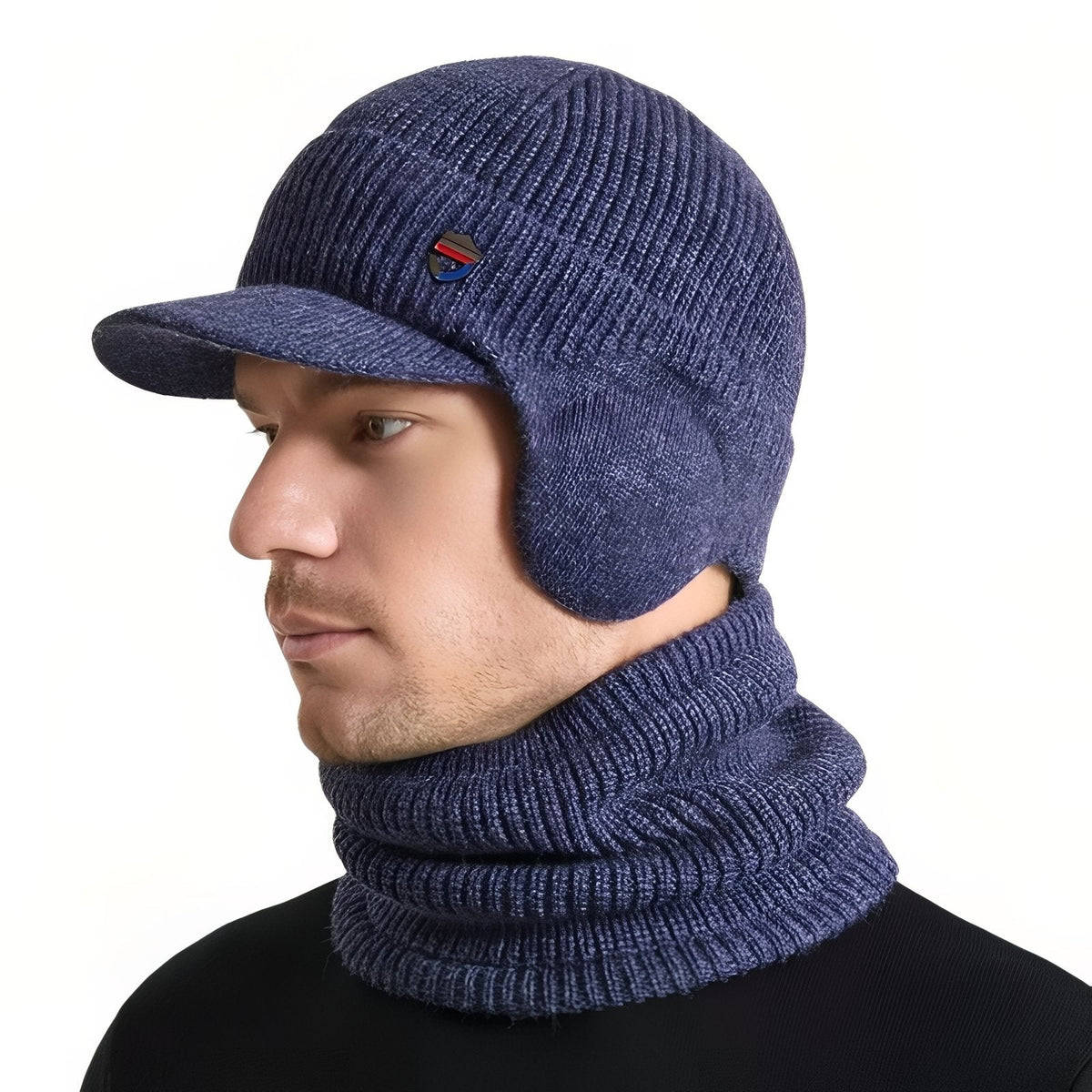 Casquette Cagoule Hiver Homme bleu