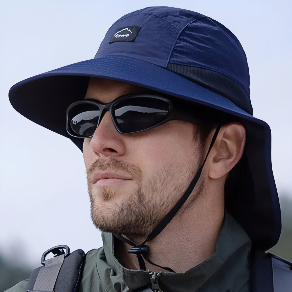 Chapeau Léger Randonnée Protection Nuque bleu