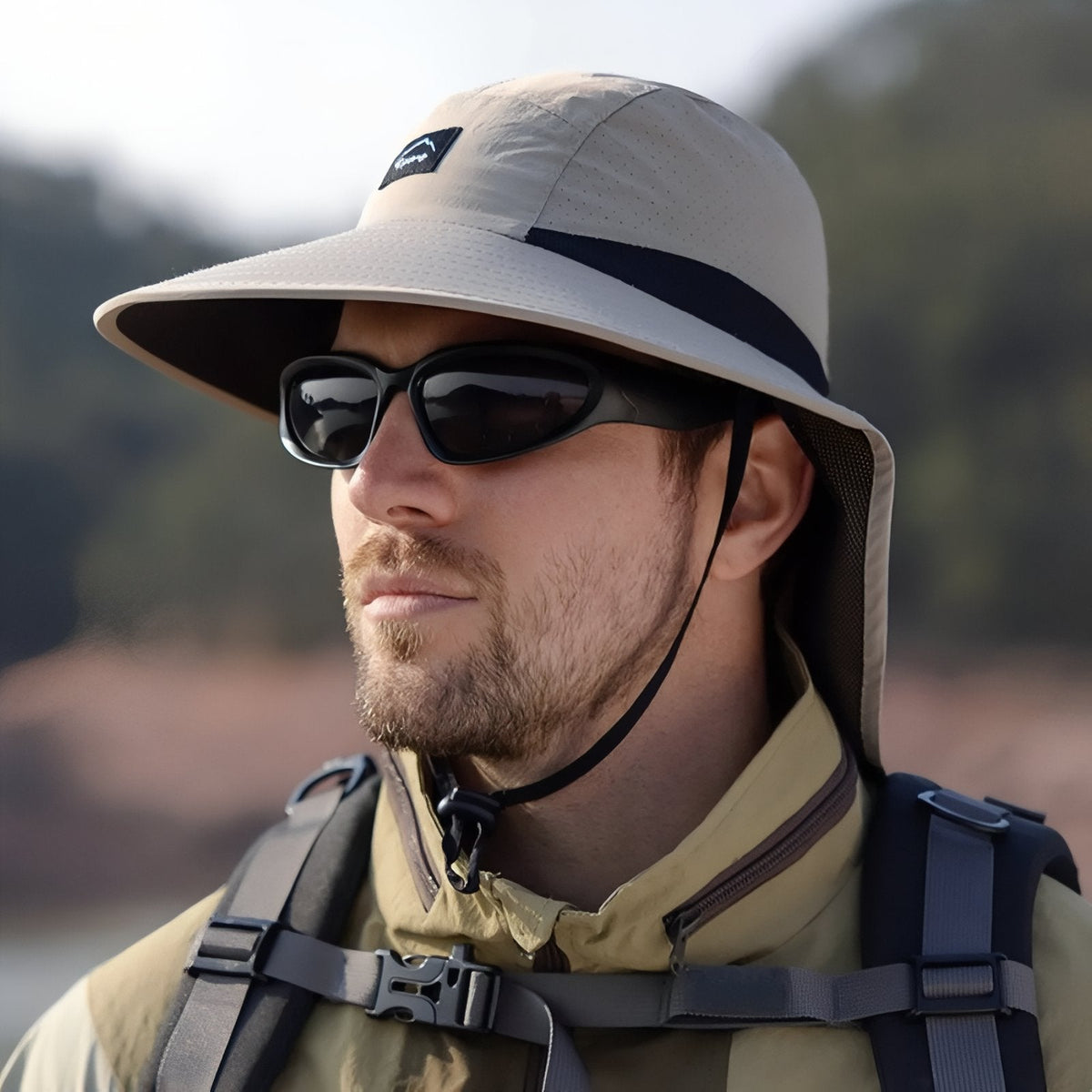 Chapeau Léger Randonnée Protection Nuque taupe