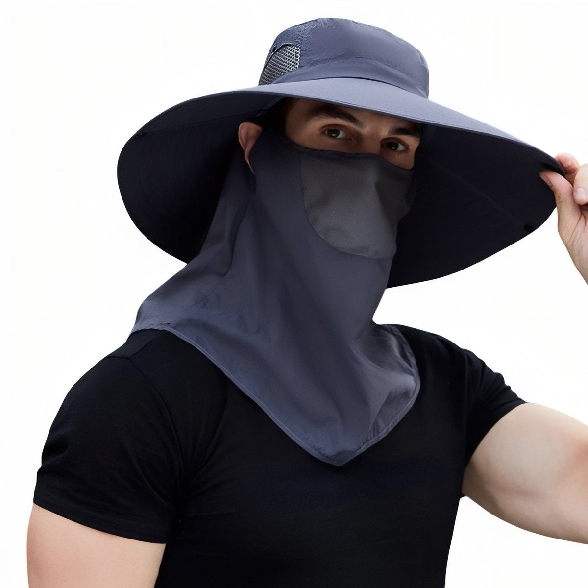Chapeau Randonnée Anti-UV Homme bleu marine (combiné)