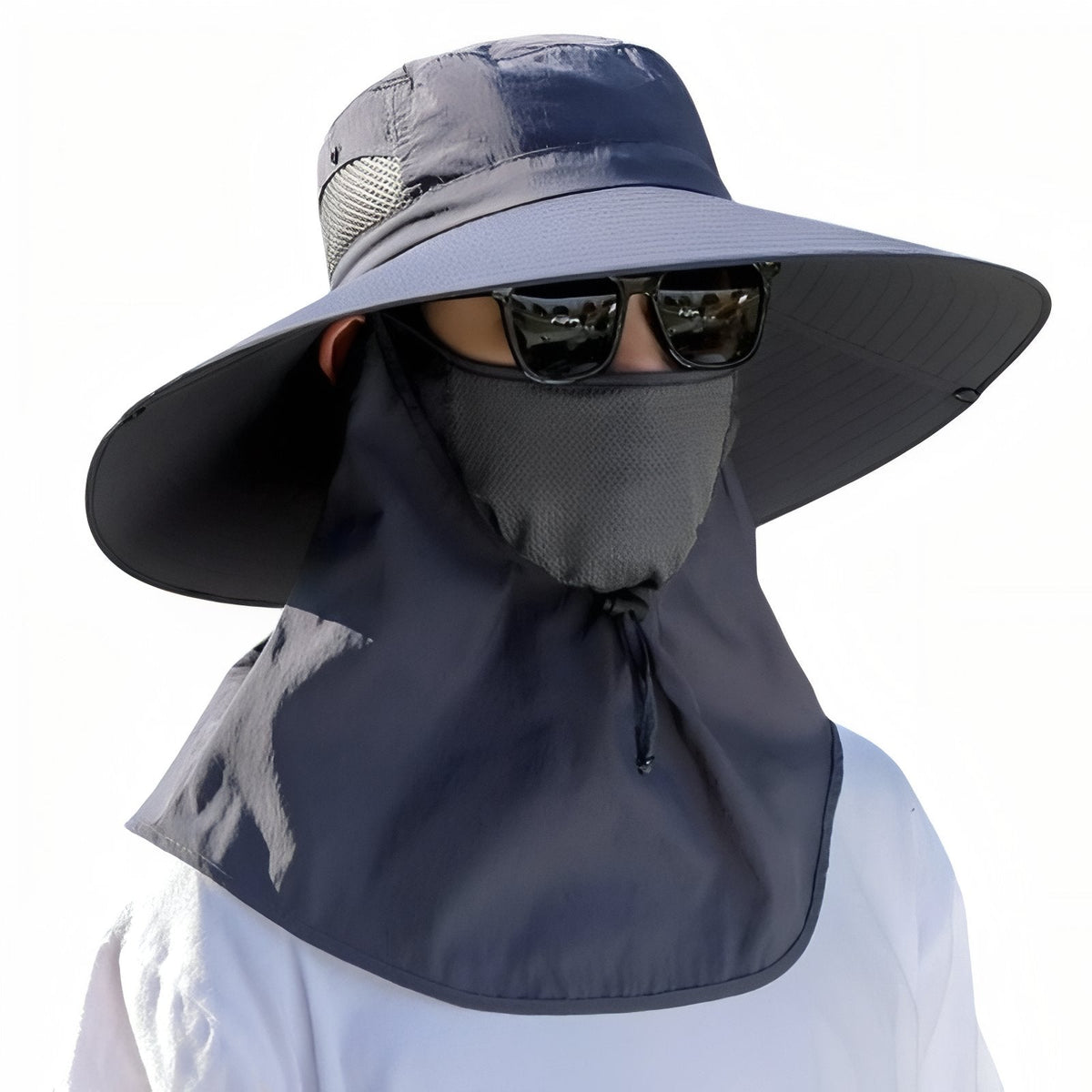 Chapeau Randonnée Anti-UV Homme gris (combiné)