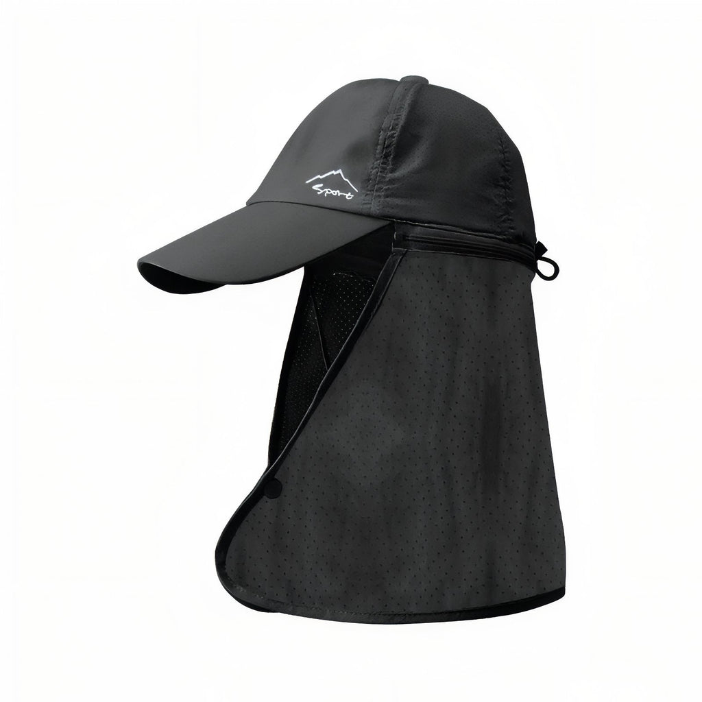 Chapeau Randonnée Avec Protège Nuque noir ébène
