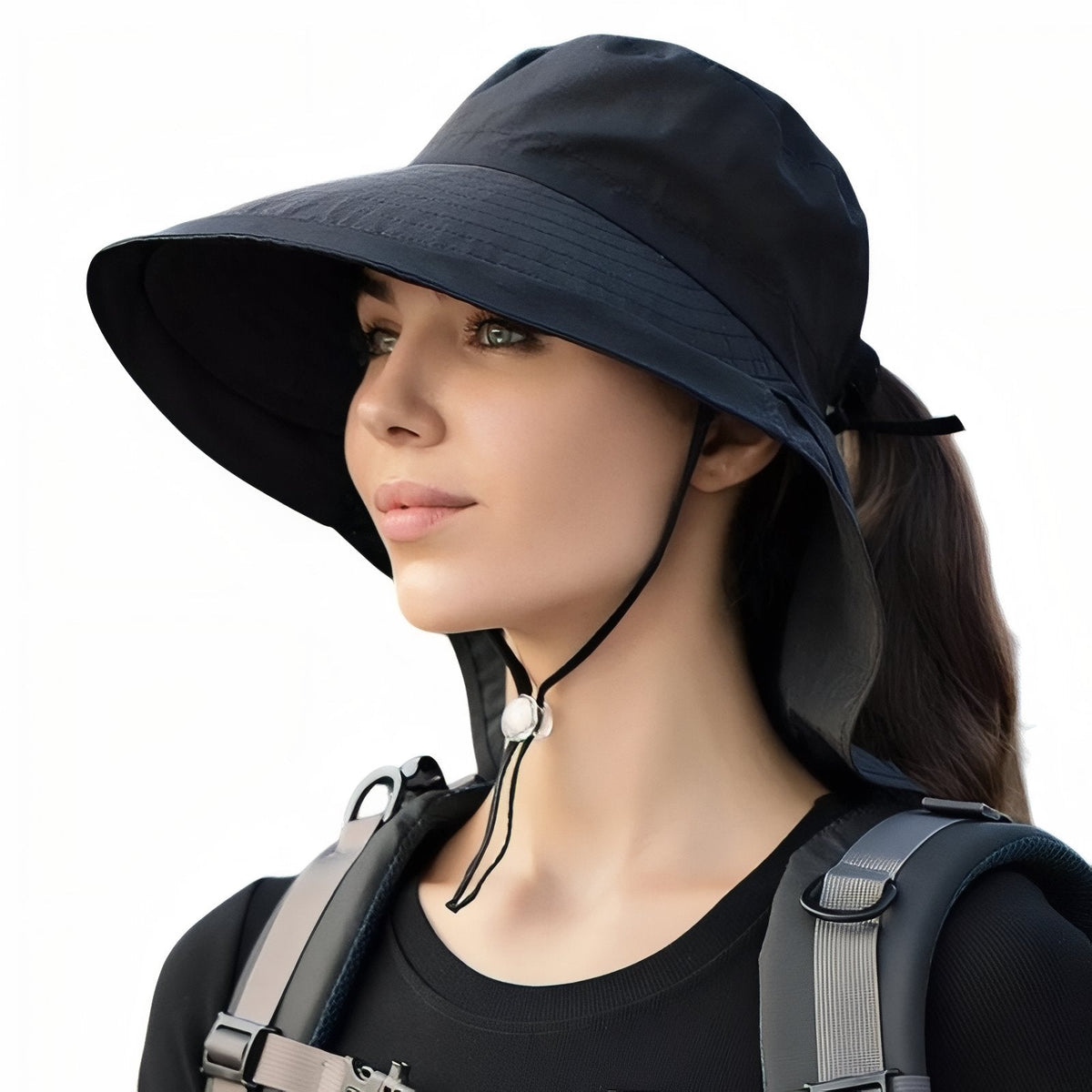 Chapeau Soleil Randonnée Femme noir