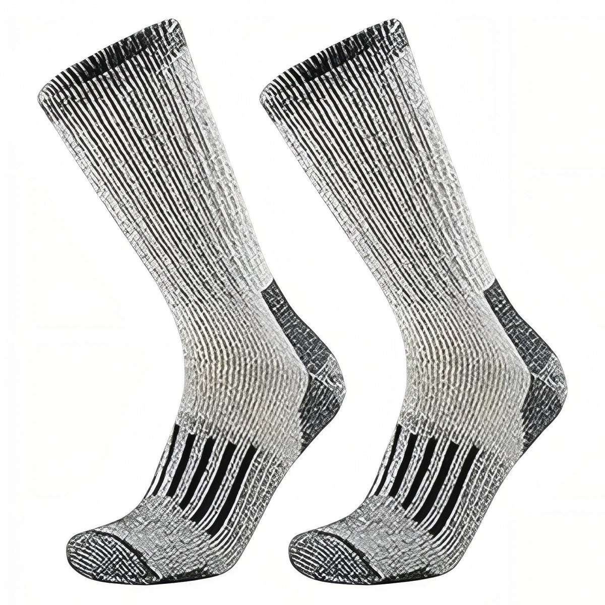 Chaussettes de Randonnée En Laine gris clair et noir