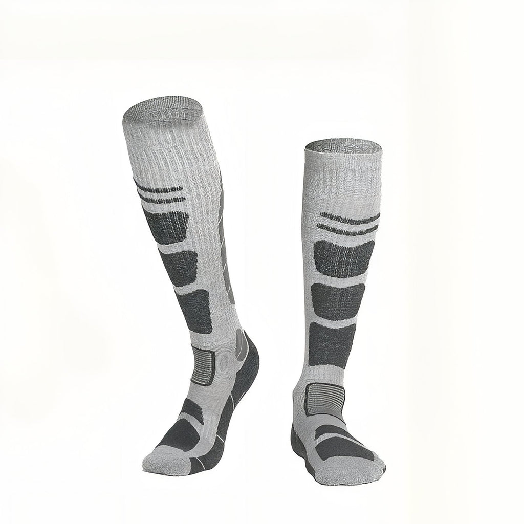 Chaussettes Randonnée Mérinos gris clair et noir