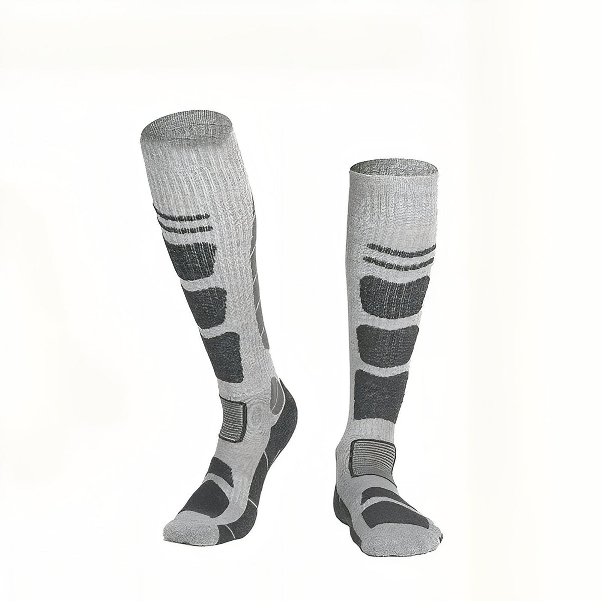 Chaussettes Randonnée Mérinos gris clair et noir