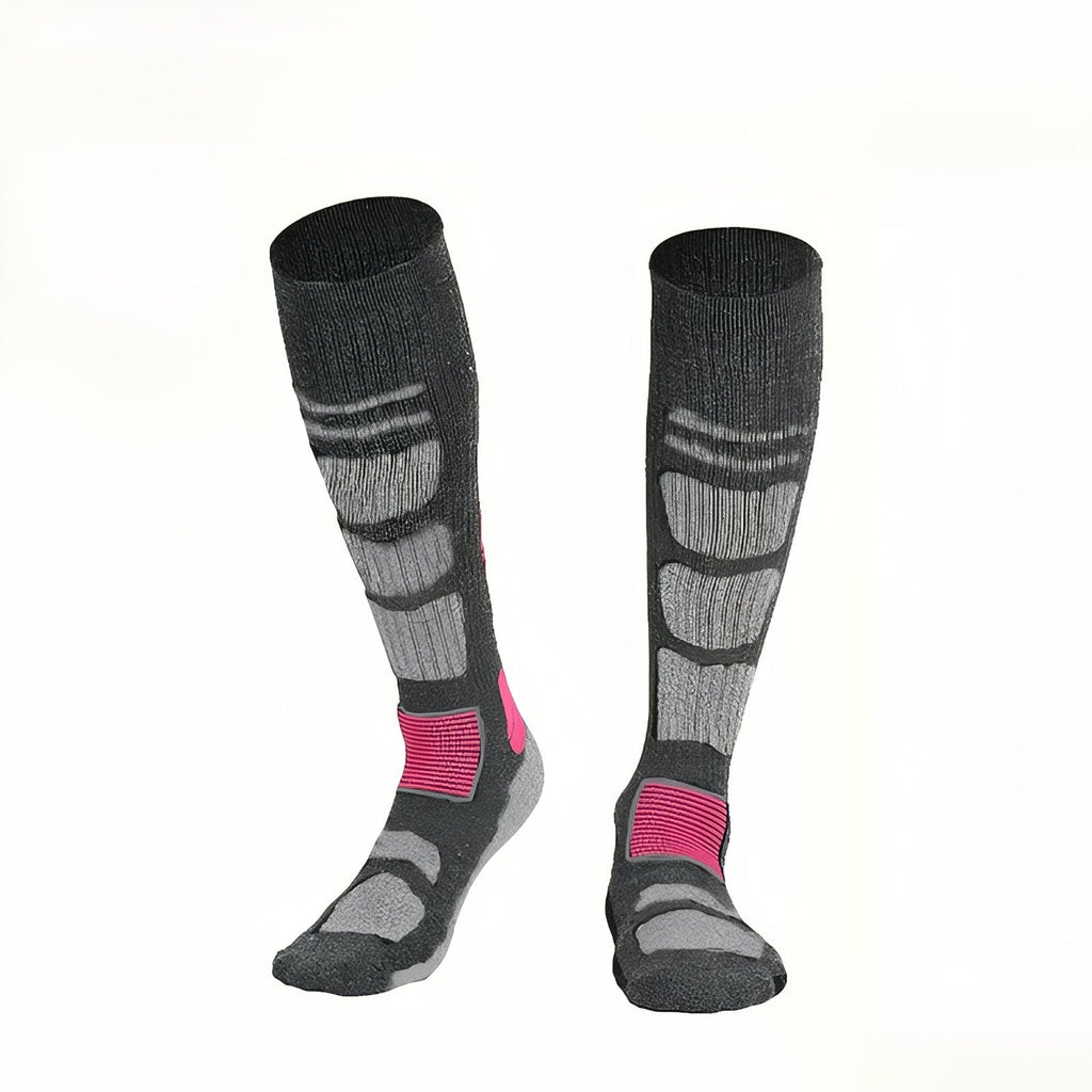 Chaussettes Randonnée Mérinos gris et rose