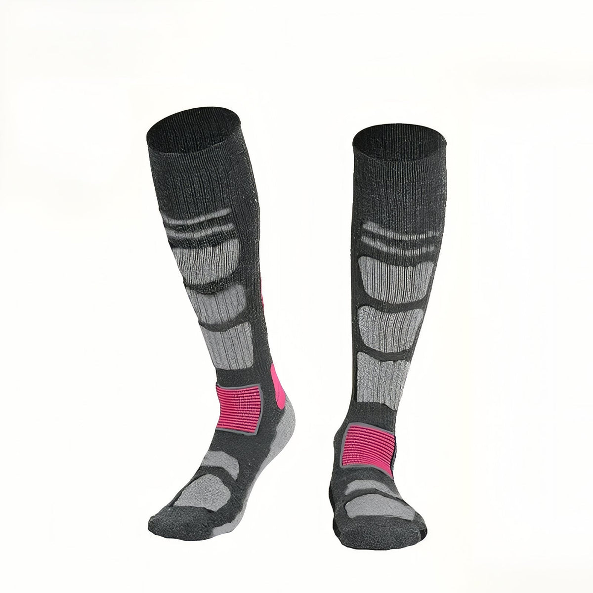 Chaussettes Randonnée Mérinos gris et rose