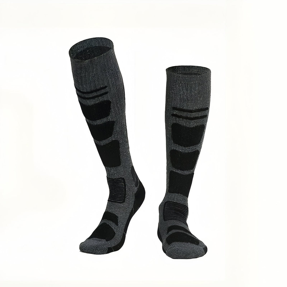 Chaussettes Randonnée Mérinos gris foncé et noir