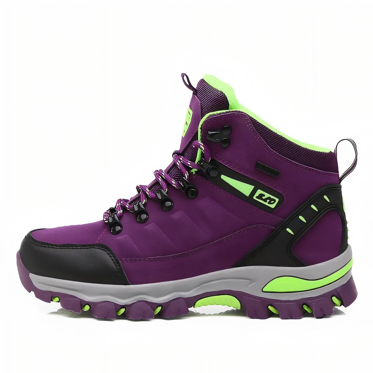 Chaussure Haute Randonnée Femme vert fluo et violet