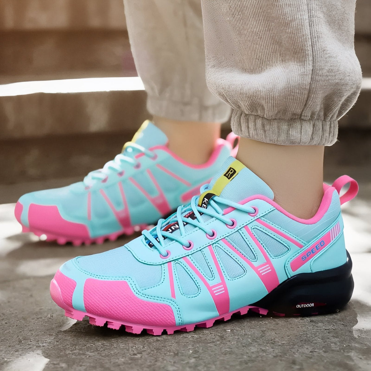 Chaussure Randonnée Femme Légère Bleu et Rose — photo 2