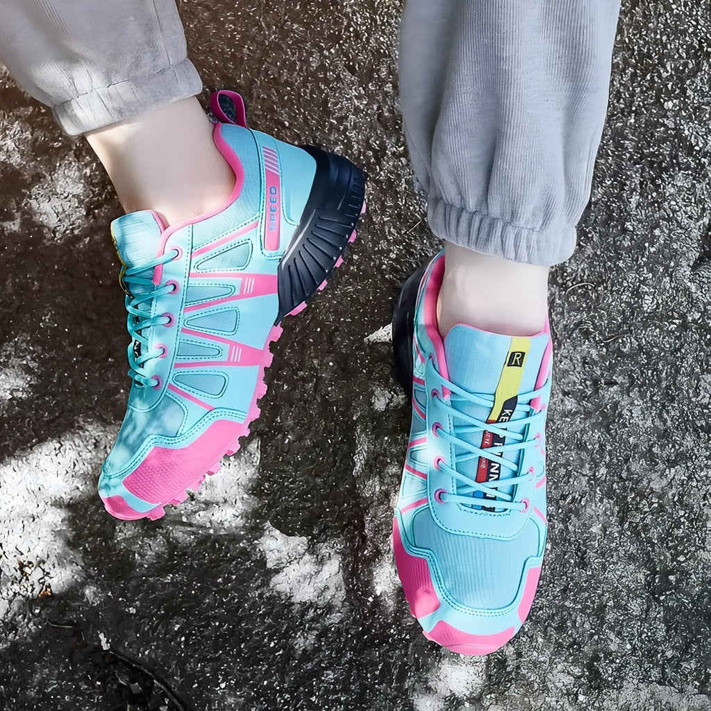 Chaussure Randonnée Femme Légère Bleu et Rose — photo 3