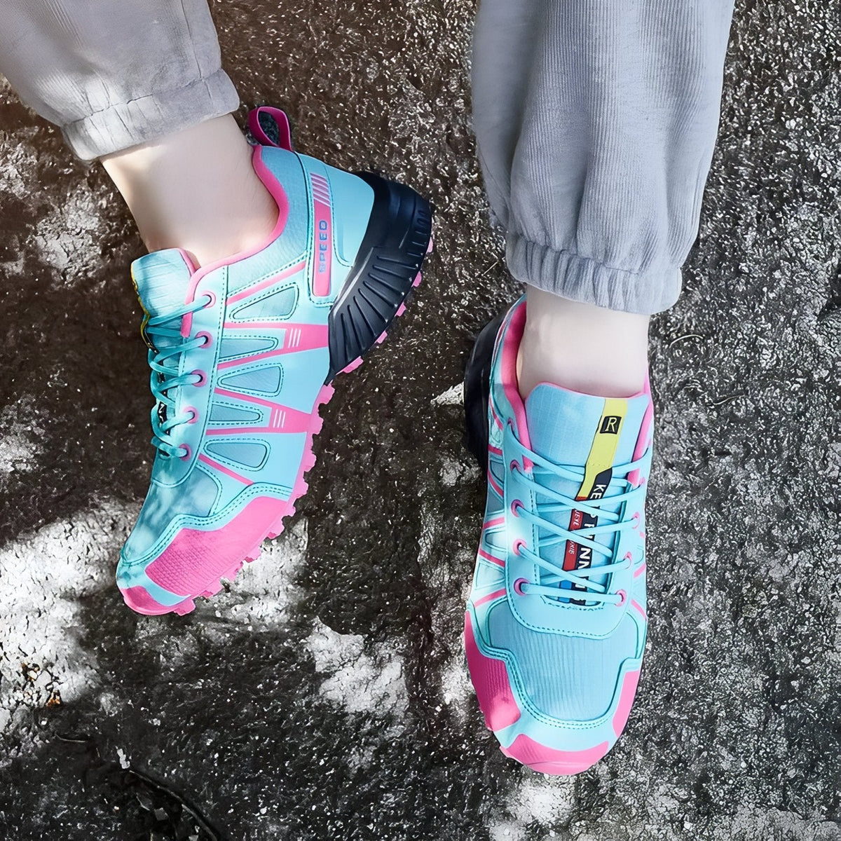 Chaussure Randonnée Femme Légère Bleu et Rose — photo 3