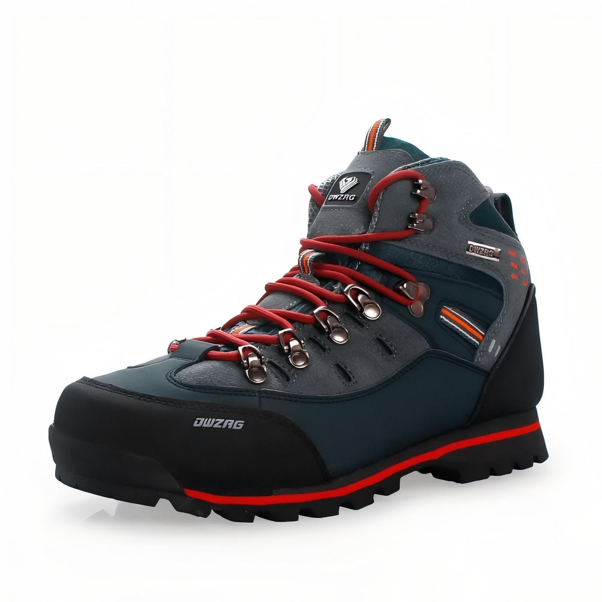 Chaussure Randonnée Montagne Homme Cuir gris et rouge