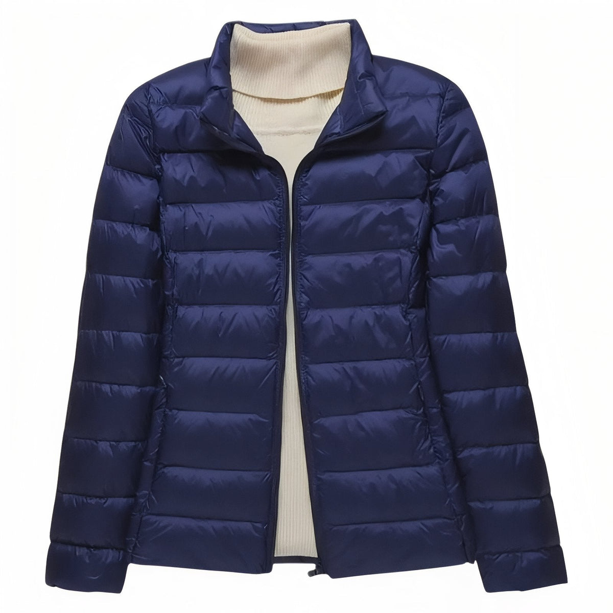 Doudoune Randonnée Compressible Femme bleu marine (sans capuche)