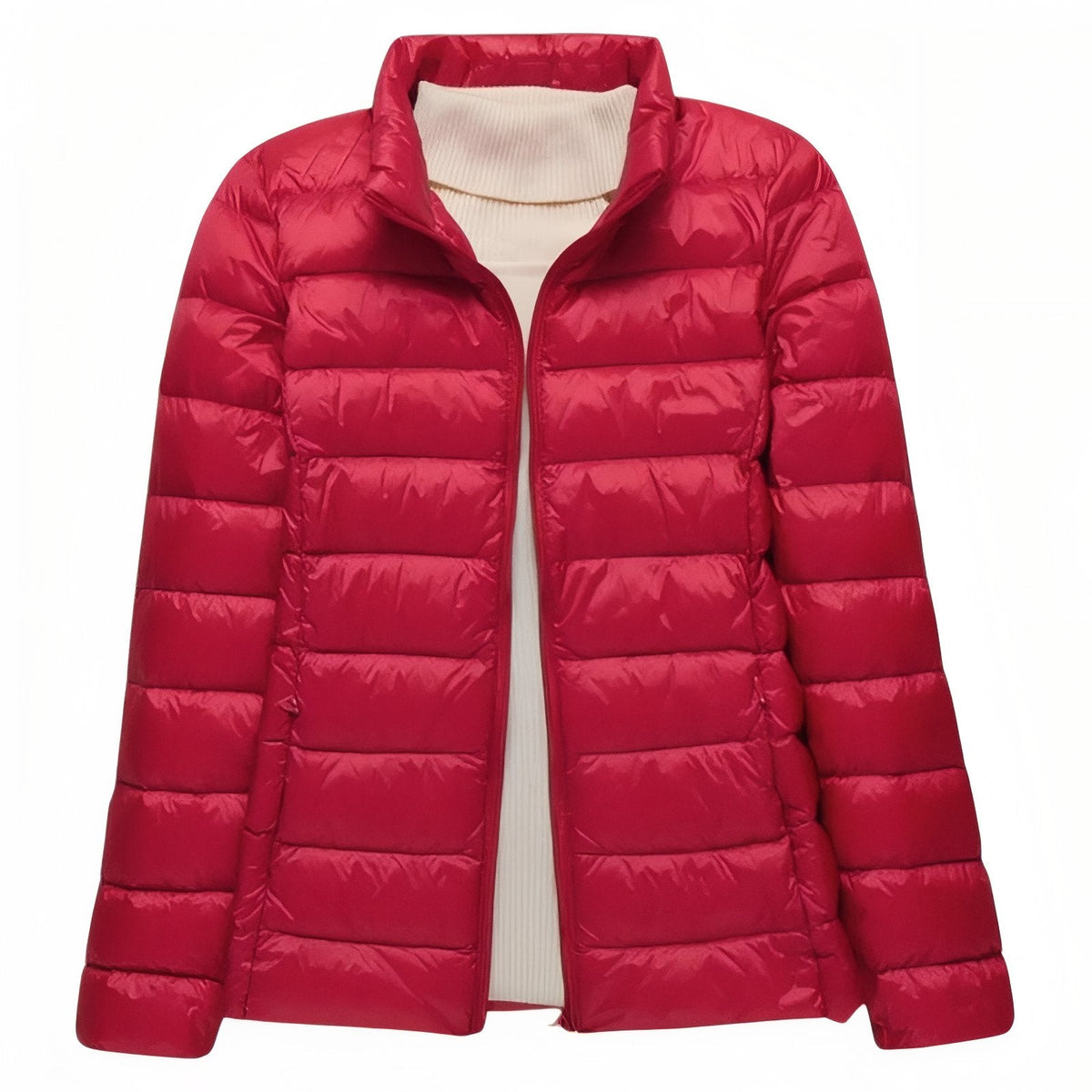 Doudoune Randonnée Compressible Femme rouge (sans capuche)