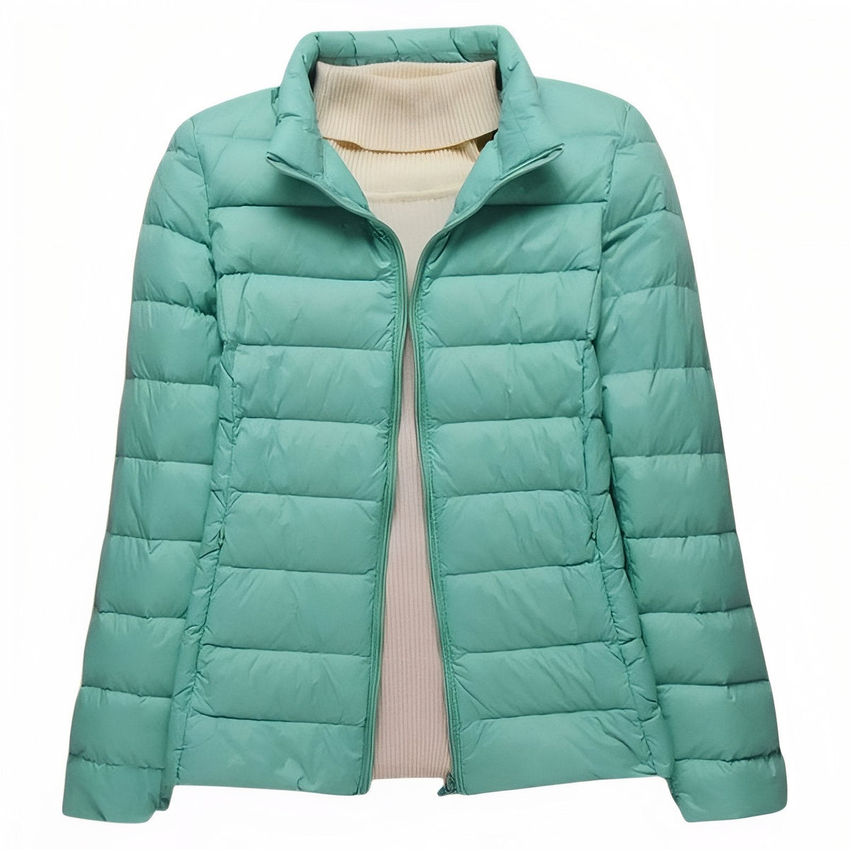 Doudoune Randonnée Compressible Femme vert menthe (sans capuche)