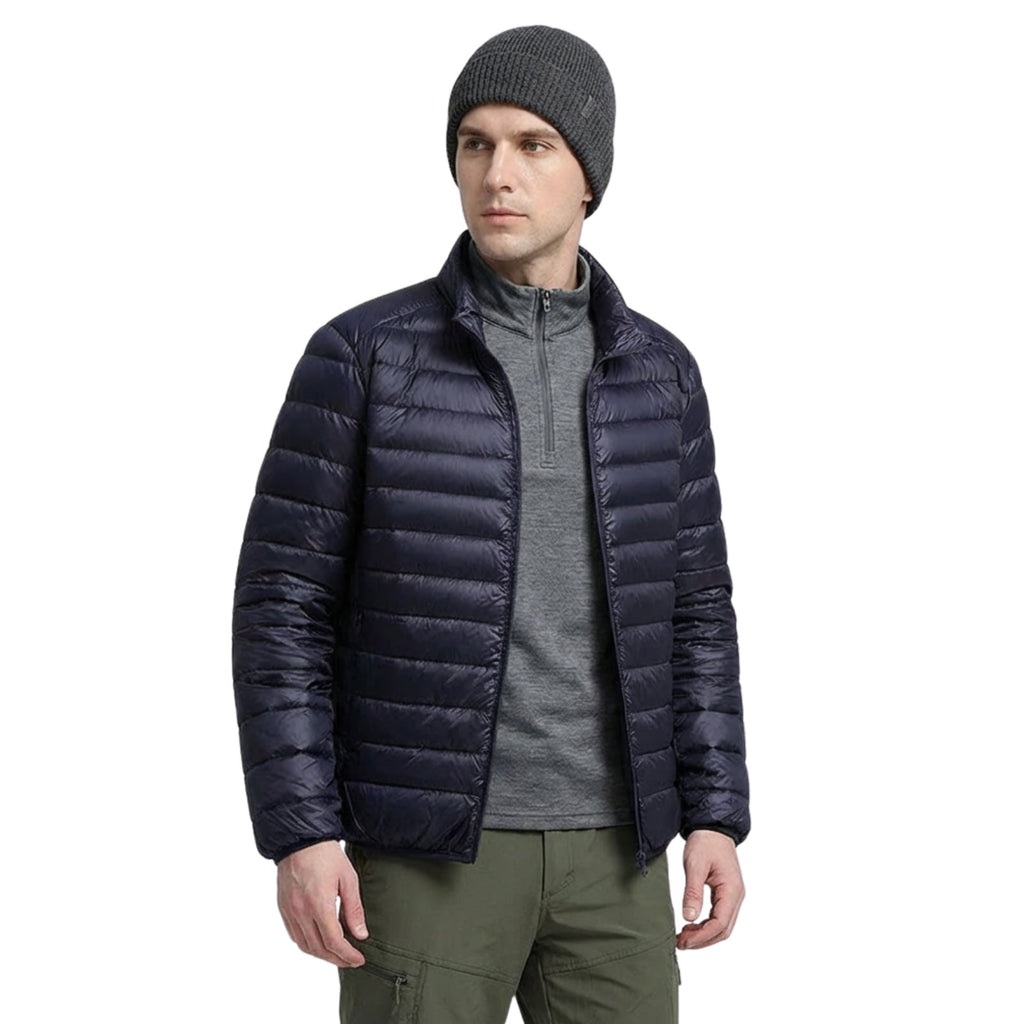 Doudoune Randonnée Compressible Homme bleu marine