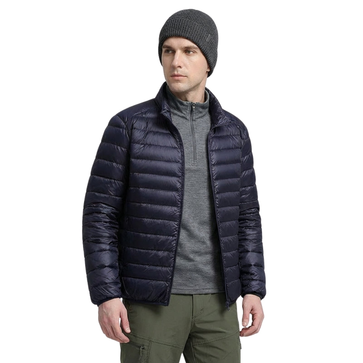 Doudoune Randonnée Compressible Homme bleu marine