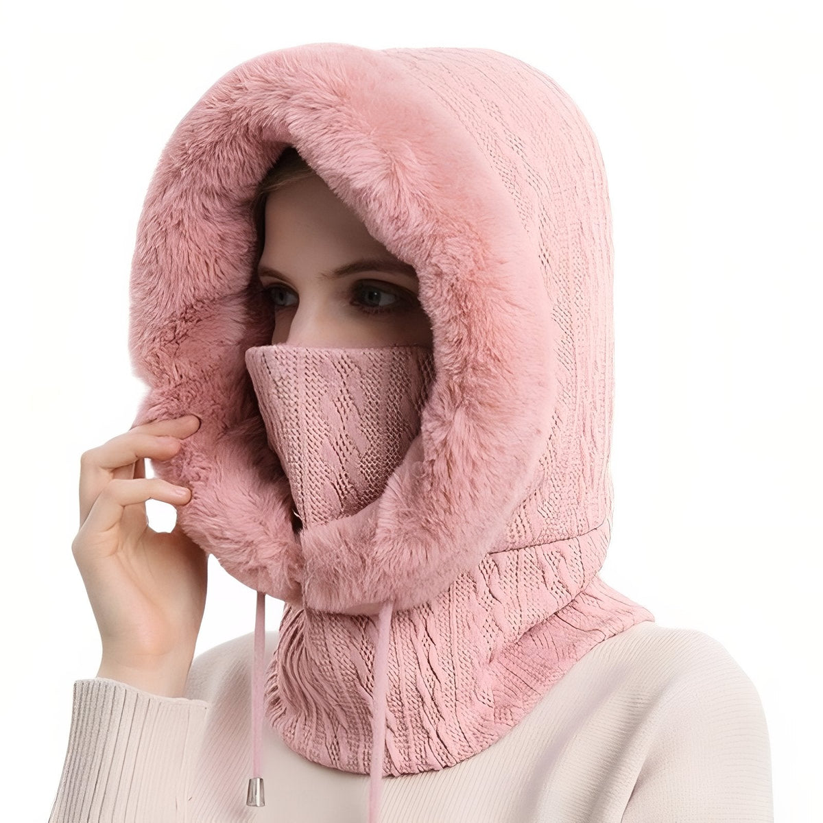 Echarpe Capuche Femme rose bonbon
