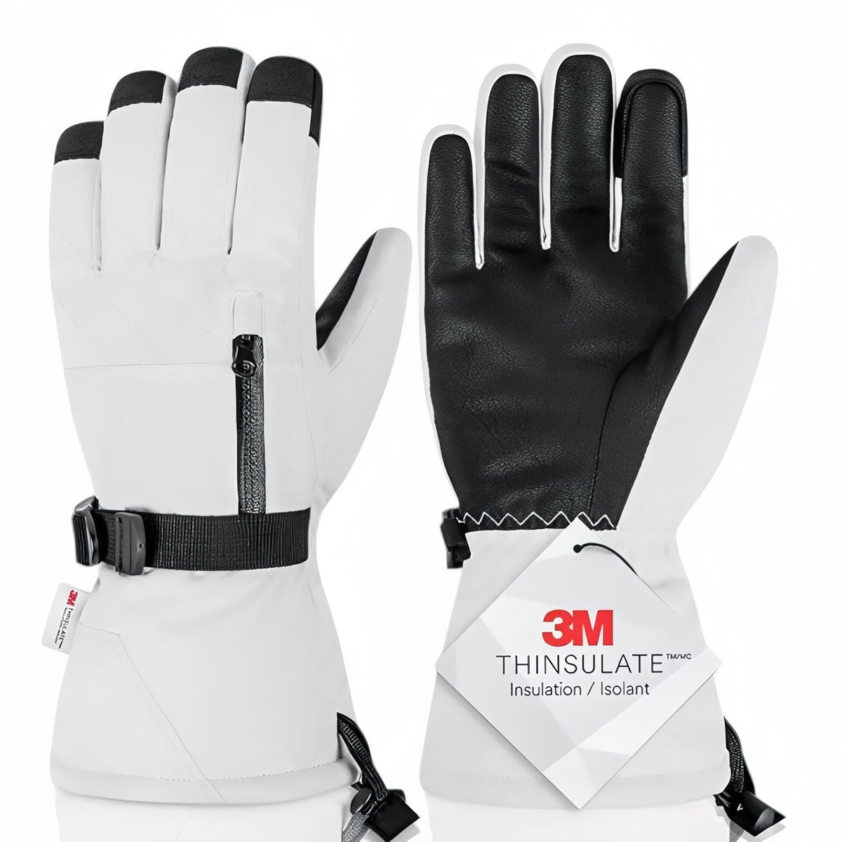 Gants Pour Ski de Randonnée blanc et noir