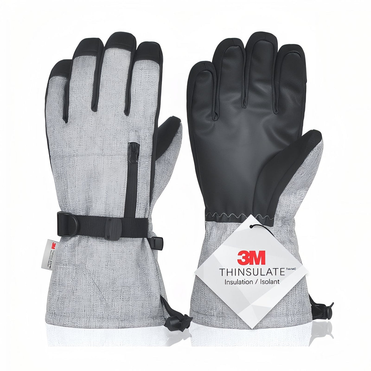 Gants Pour Ski de Randonnée gris et noir