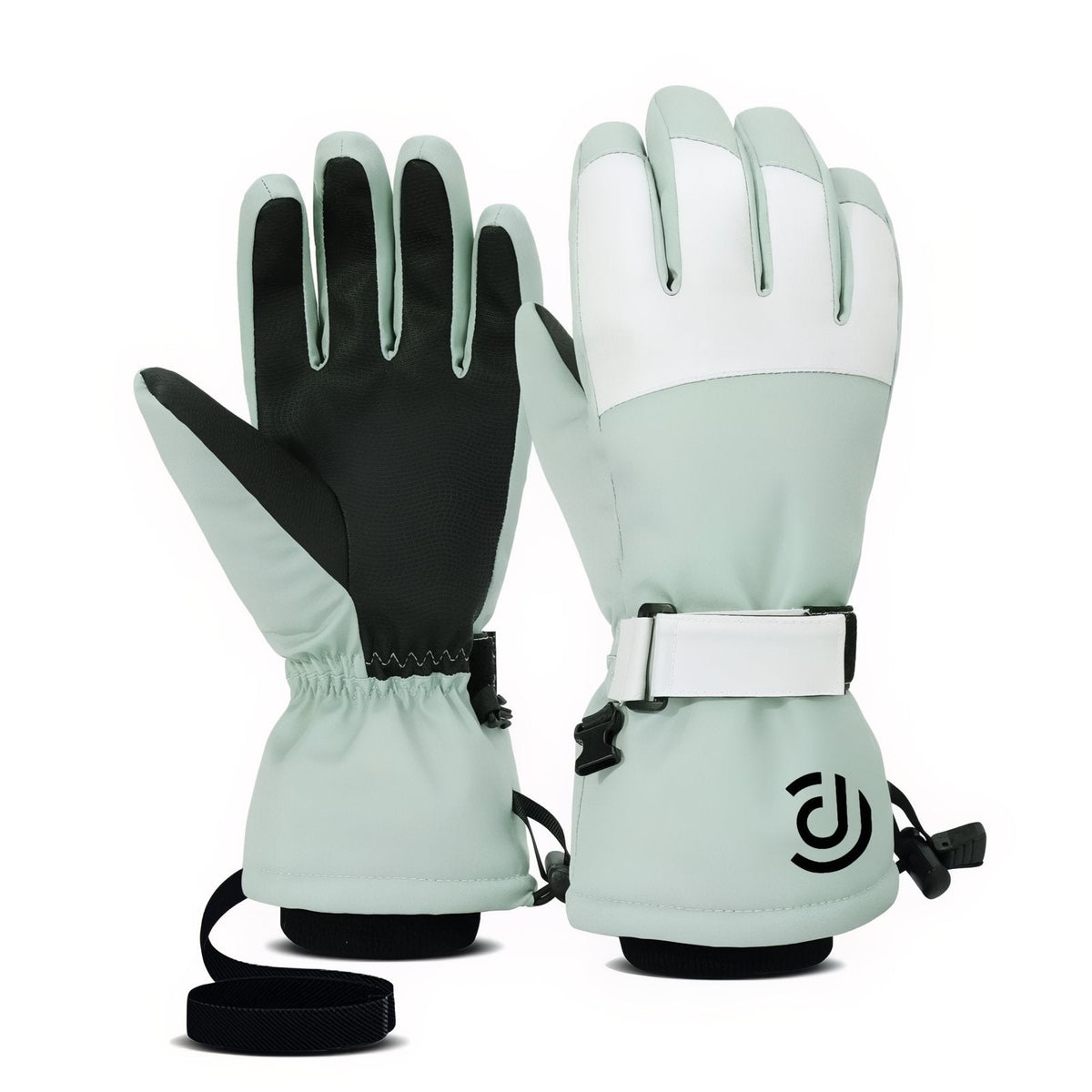 Gants Randonnée Hiver Homme vert pâle et noir