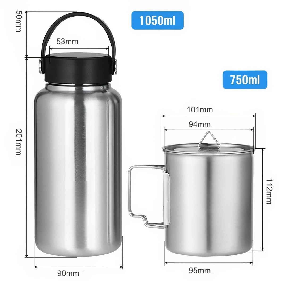 Gourde Inox Avec Tasse Intégrée — photo 3