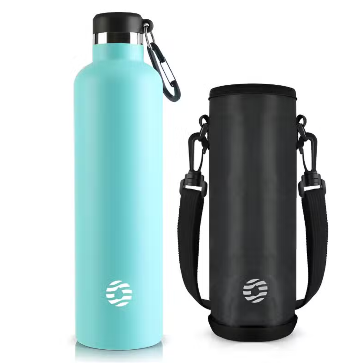 Gourde Inox Mousqueton turquoise