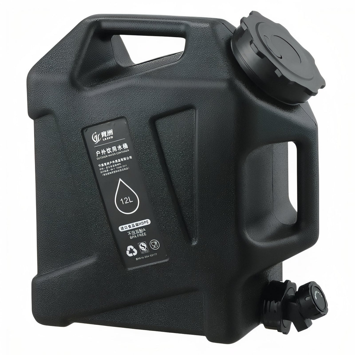 Jerrican Eau Camping 12L noir mat