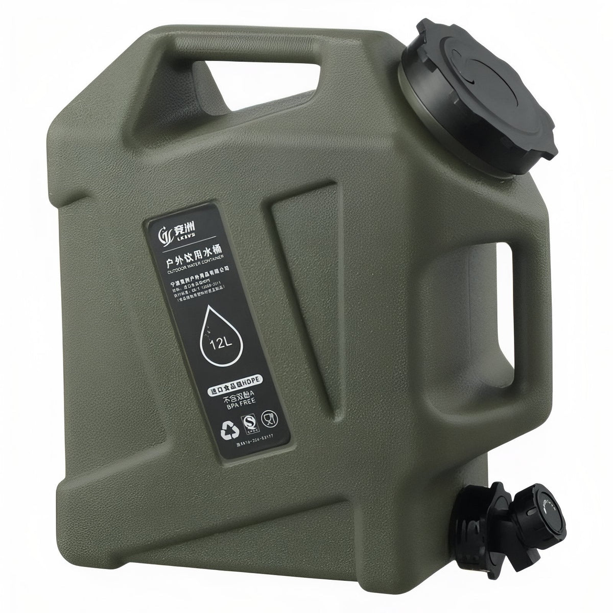 Jerrican Eau Camping 12L vert olive