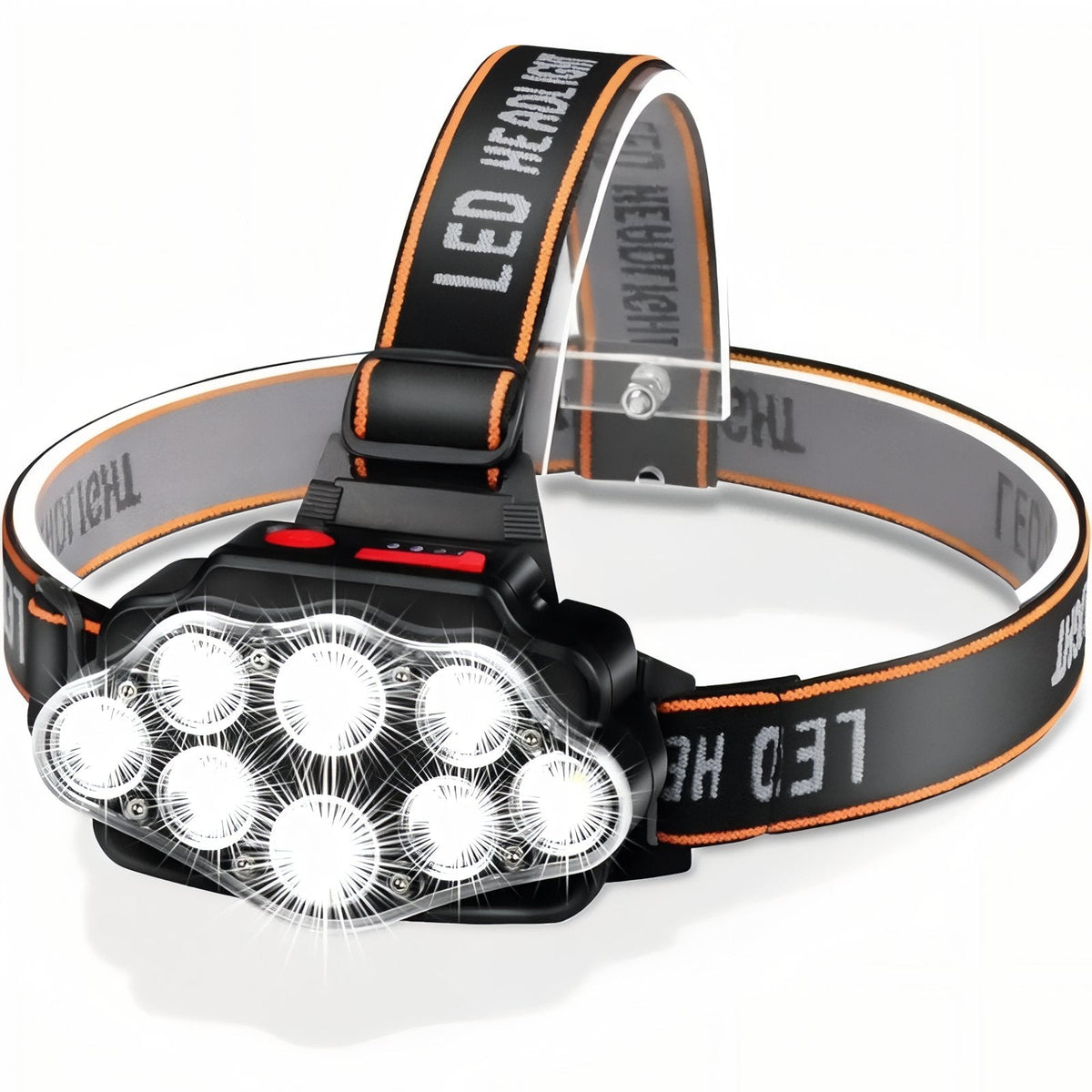 Lampe Frontale de Randonnée Rechargeable 9 Leds