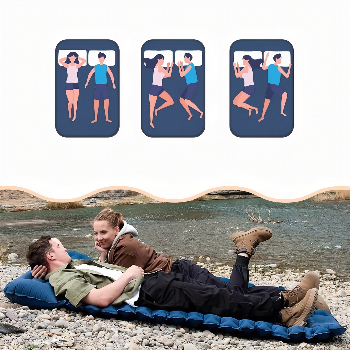Matelas Gonflable Randonnée 2 Personnes Avec Coussin — photo 7
