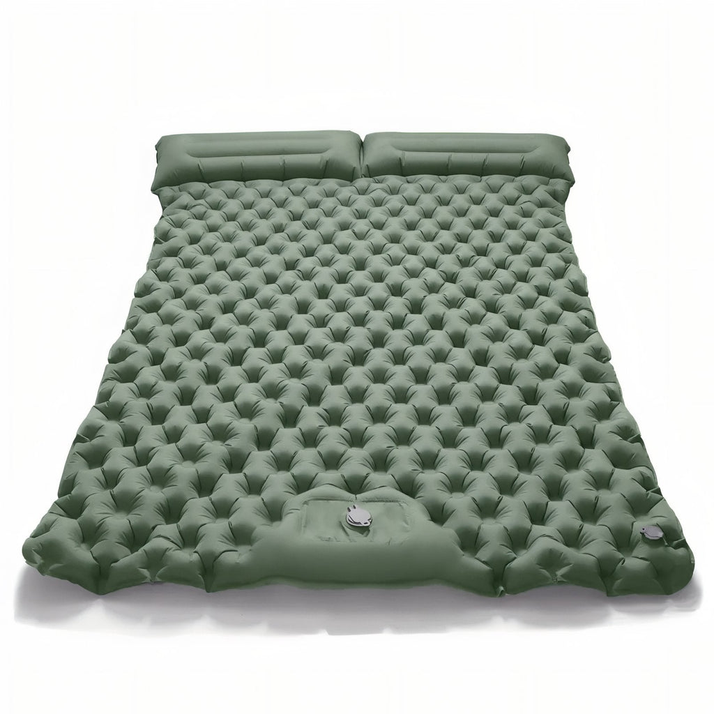 Matelas Gonflable Randonnée 2 Personnes Avec Coussin vert olive