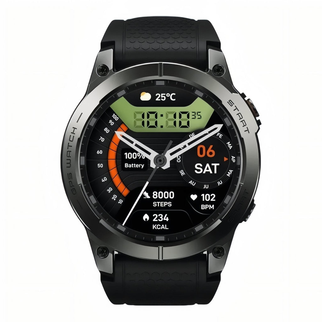 Montre Connectée GPS Randonnée noir et vert