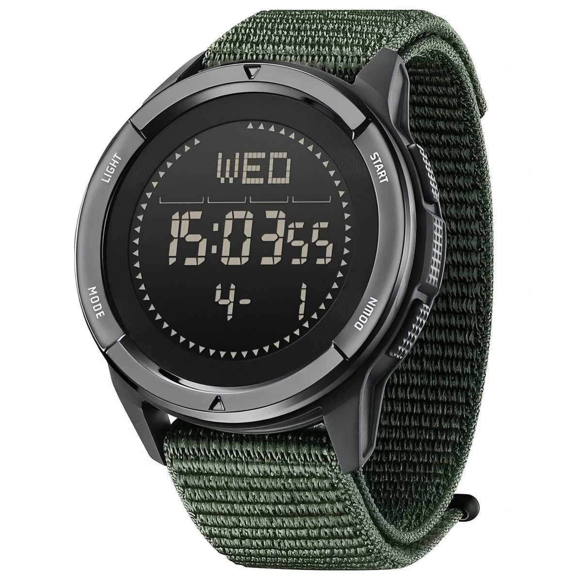 Montre Digitale Randonnée en Carbone vert olive