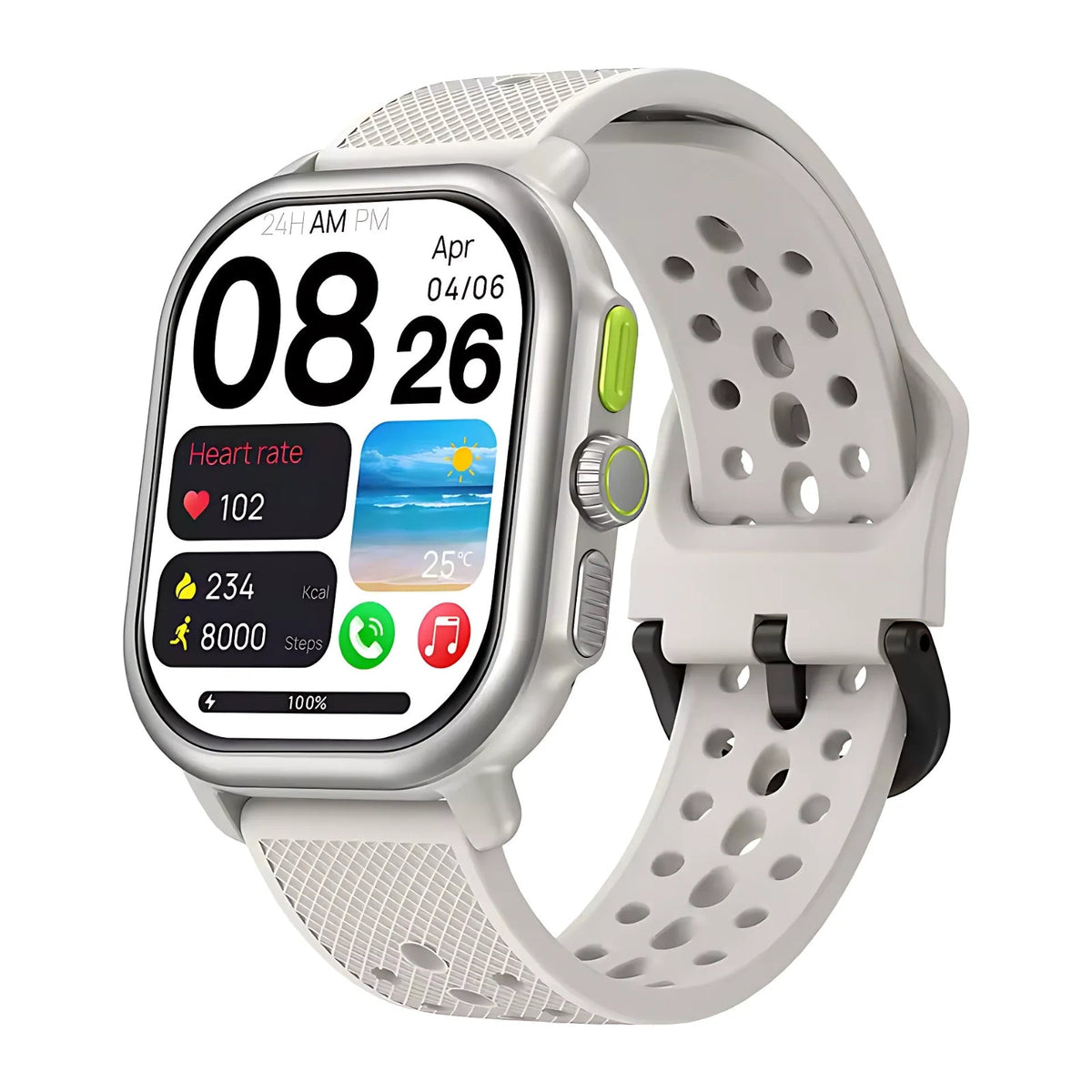 Montre GPS Randonnée Avec Cartographie blanc cassé