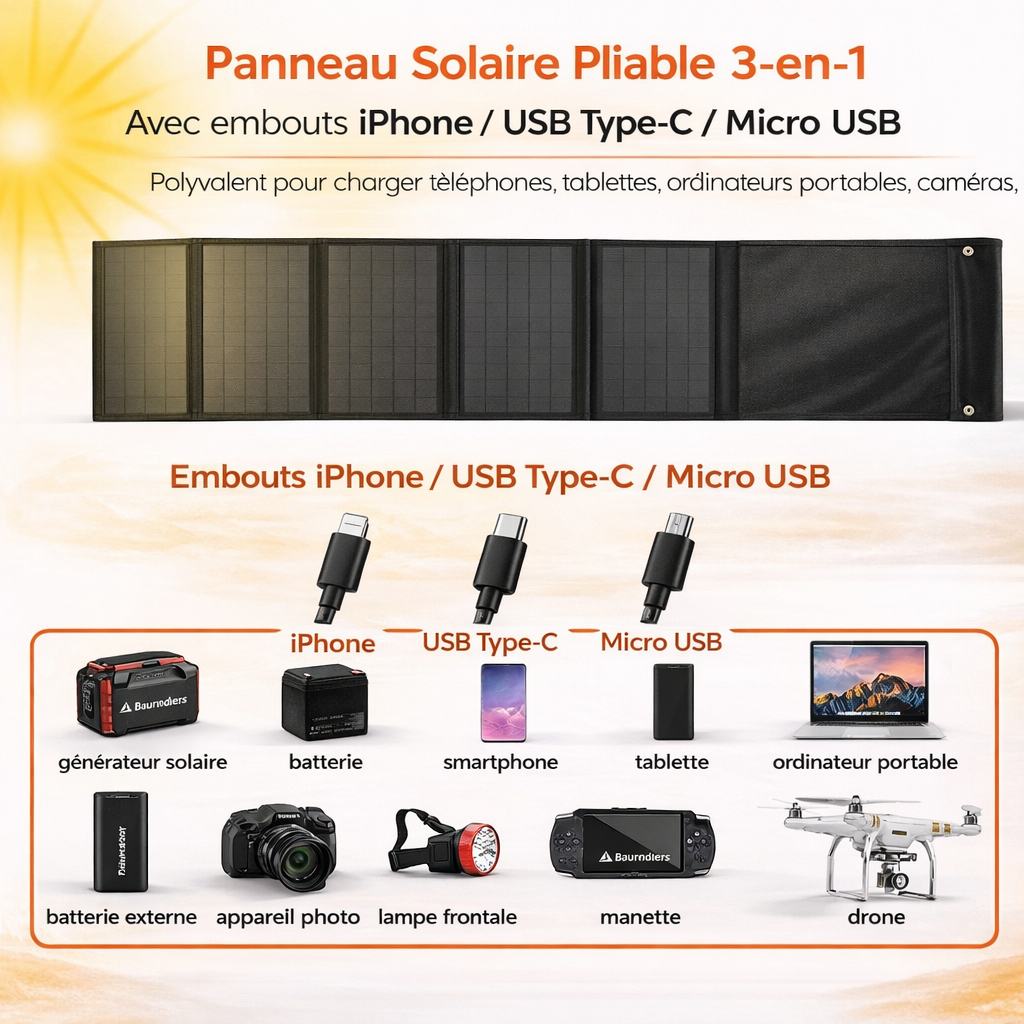Panneau Solaire Pour Randonnée 30W / 50W — photo 4