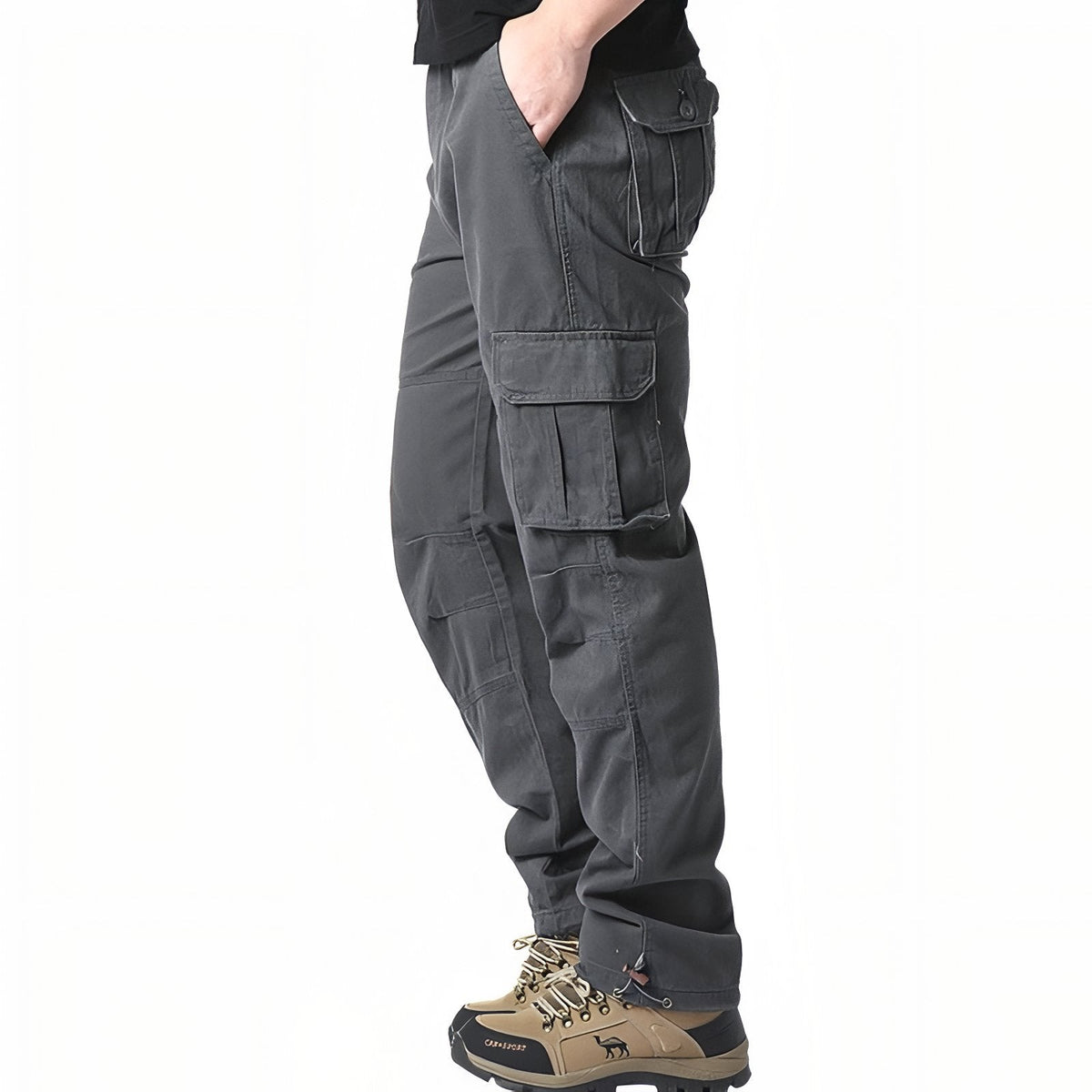 Pantalon Cargo Randonnée Homme gris foncé